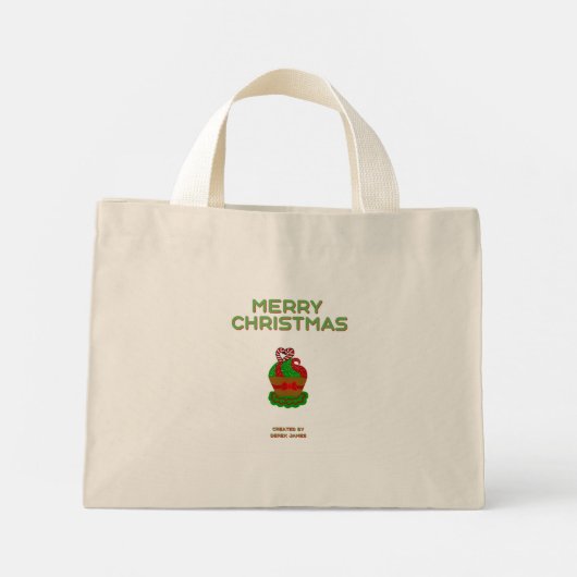 Kerst Cupcake Tiny Canvas tas (Achterkant)