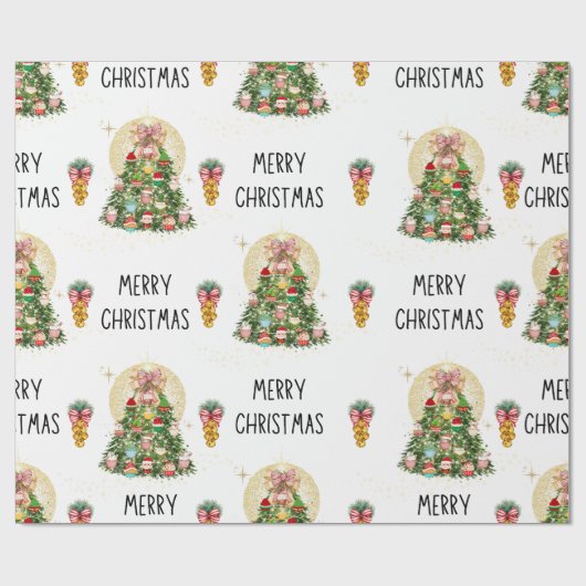 Kerst Cupcake Tree Cadeaupapier (Vlak)