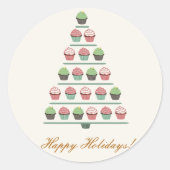 Kerst Cupcake Tree Stand Sticker (Voorkant)