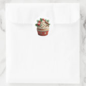 Kerst Cupcake Vakanties Ronde Sticker (Tas)