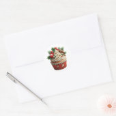 Kerst Cupcake Vakanties Ronde Sticker (Envelop)