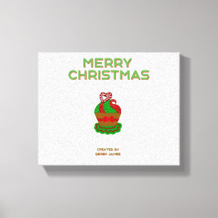 Kerst Cupcake verpakt Canvas Afdruk