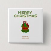 Kerst Cupcake Vierkante Button (Voorkant)
