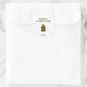 Kerst Cupcake Vierkante Sticker (Tas)