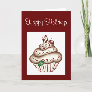 Kerst Cupcake Wenskaart Uitnodiging