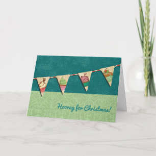 Kerst cupcakes bunting vlag culinaire vakantie feestdagen kaart
