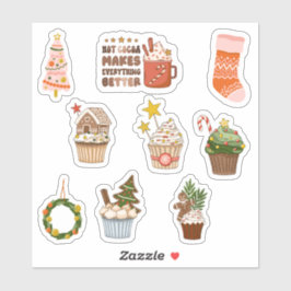 Kerst cupcakes & meer plakboek briefpapier sticker