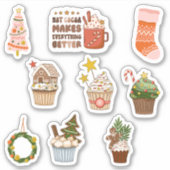 Kerst cupcakes & meer plakboek briefpapier sticker (Voorkant)