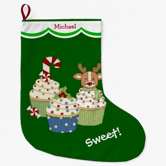 Kerst Cupcakes Persoonlijk Grote Kerstsok (Voorkant)