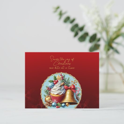 Kerst Cupcakes Proef de Vreugde Briefkaart (Staand voorkant)