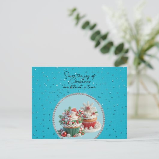 Kerst Cupcakes Proef de Vreugde Briefkaart (Staand voorkant)