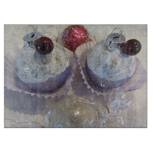 Kerst Cupcakes Snijplank (Voorkant)