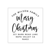 Kerst Curved Familienaam & Retour Adres Rubberstempel (Afrduk)