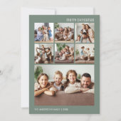 Kerst Custom 7 Familie Foto Collage Sage Green Feestdagenkaart (Voorkant)