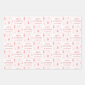 Kerst Custom Foto Familienaam Blush Pink Inpakpapier Vel (Voorkant)