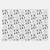 Kerst Custom Foto Familienaam Zwart Wit Inpakpapier Vel (Voorkant)