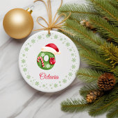 Kerst Custom Initiaal Monogram Familie Initialen Keramisch Ornament