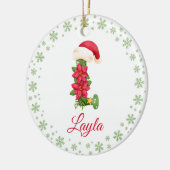 Kerst Custom Initiaal Monogram Familie Keepsake Keramisch Ornament (Links)