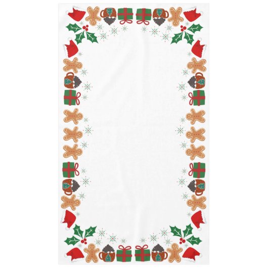 Kerst Custom Katoen Tafelkleed, 60 "x104" Tafelkleed (Voorkant)
