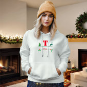 Kerst Custom Monogram & Naam Vrouwen Hoodie