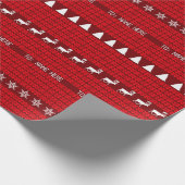 Kerst Custom Naam Rood Wit Gebreide Trui Cadeaupapier (Hoek)
