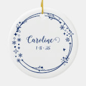 Kerst Custom Naam Waterman Zodiac Sign Blauw Keramisch Ornament (Achterkant)