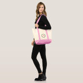 Kerst Custom pastel roze poedel Canvas tas (Voorkant (model))