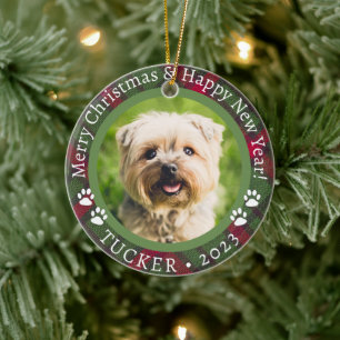 Kerst Custom Pet Foto Naam Jaar Ornament