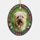 Kerst Custom Pet Foto Naam Jaar Ornament (Rechts)