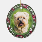 Kerst Custom Pet Foto Naam Jaar Ornament (Links)