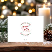 Kerst Custom Photo Collage Elegant Greenery Feestdagenkaart