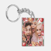 Kerst Custom Twee Foto Dubbelzijdig Acryl Sleutelhanger (Voorkant Links)