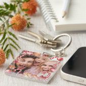 Kerst Custom Twee Foto Dubbelzijdig Acryl Sleutelhanger (Voorkant Rechts)