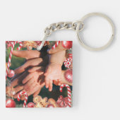 Kerst Custom Twee Foto Dubbelzijdig Acryl Sleutelhanger (Achterkant)
