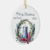 Kerst Custom Vriend Kaarsen Krans Krans Keramisch Ornament (Rechts)