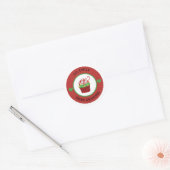 Kerst Cute Cupcake Naar & Van vakantietag Ronde Sticker (Envelop)
