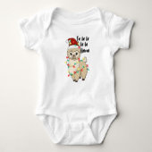 Kerst Cute Festive Fa La La Llama Modern Romper (Voorkant)