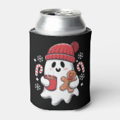 Kerst Cute Ghost Iced Coffee Retro Kerstmis Coffee Blikjeskoeler (Blikje Voorkant)