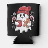 Kerst Cute Ghost Iced Coffee Retro Kerstmis Coffee Blikjeskoeler (Voorkant)