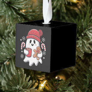 Kerst Cute Ghost Iced Coffee Retro Kerstmis Coffee Decoratie