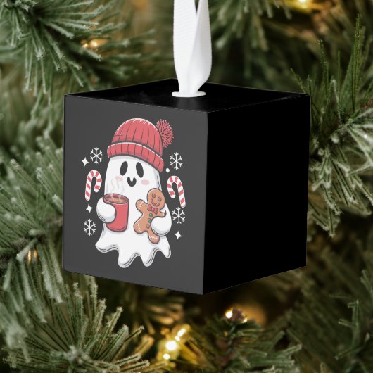 Kerst Cute Ghost Iced Coffee Retro Kerstmis Coffee Decoratie (Boom)