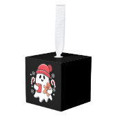 Kerst Cute Ghost Iced Coffee Retro Kerstmis Coffee Decoratie (Voorkant hoekig)