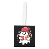 Kerst Cute Ghost Iced Coffee Retro Kerstmis Coffee Decoratie (Voorkant)