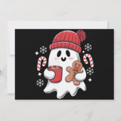 Kerst Cute Ghost Iced Coffee Retro Kerstmis Coffee Feestdagenkaart (Voorkant)