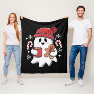 Kerst Cute Ghost Iced Coffee Retro Kerstmis Coffee Fleece Deken