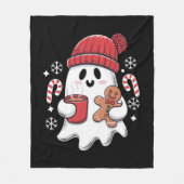 Kerst Cute Ghost Iced Coffee Retro Kerstmis Coffee Fleece Deken (Voorkant)
