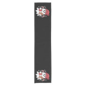Kerst Cute Ghost Iced Coffee Retro Kerstmis Coffee Korte Tafelloper (Voorkant)