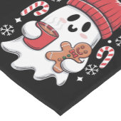 Kerst Cute Ghost Iced Coffee Retro Kerstmis Coffee Korte Tafelloper (Hoek)