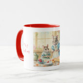 Kerst cute katten mok (Voorkant links)
