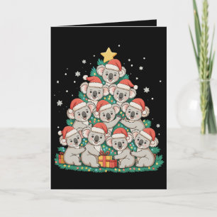 Kerst Cute Koala Boom Grappige Kerstmis Vakantie Feestdagen Kaart